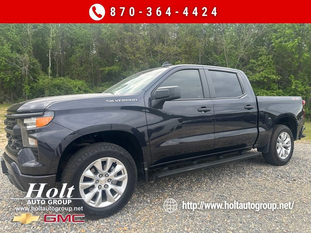 2022 Chevrolet Silverado 1500 Custom in Dark Ash Metallic — front three-quarter view