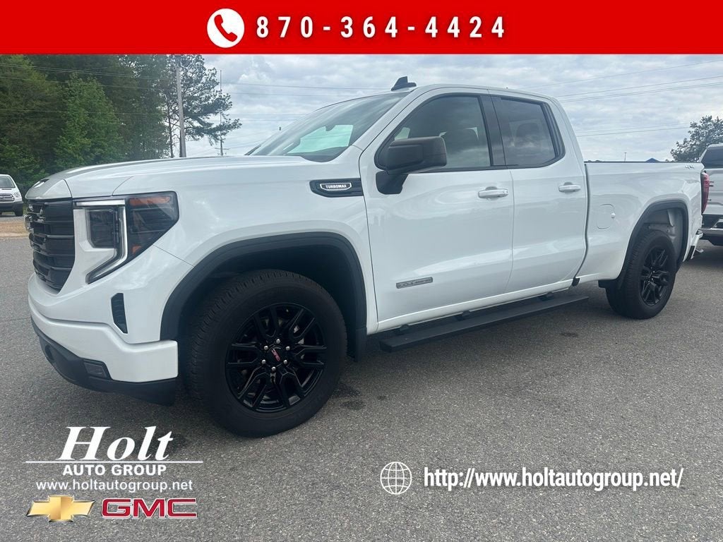 2024 GMC Sierra 1500 Elevation in Summit White — front three-quarter view