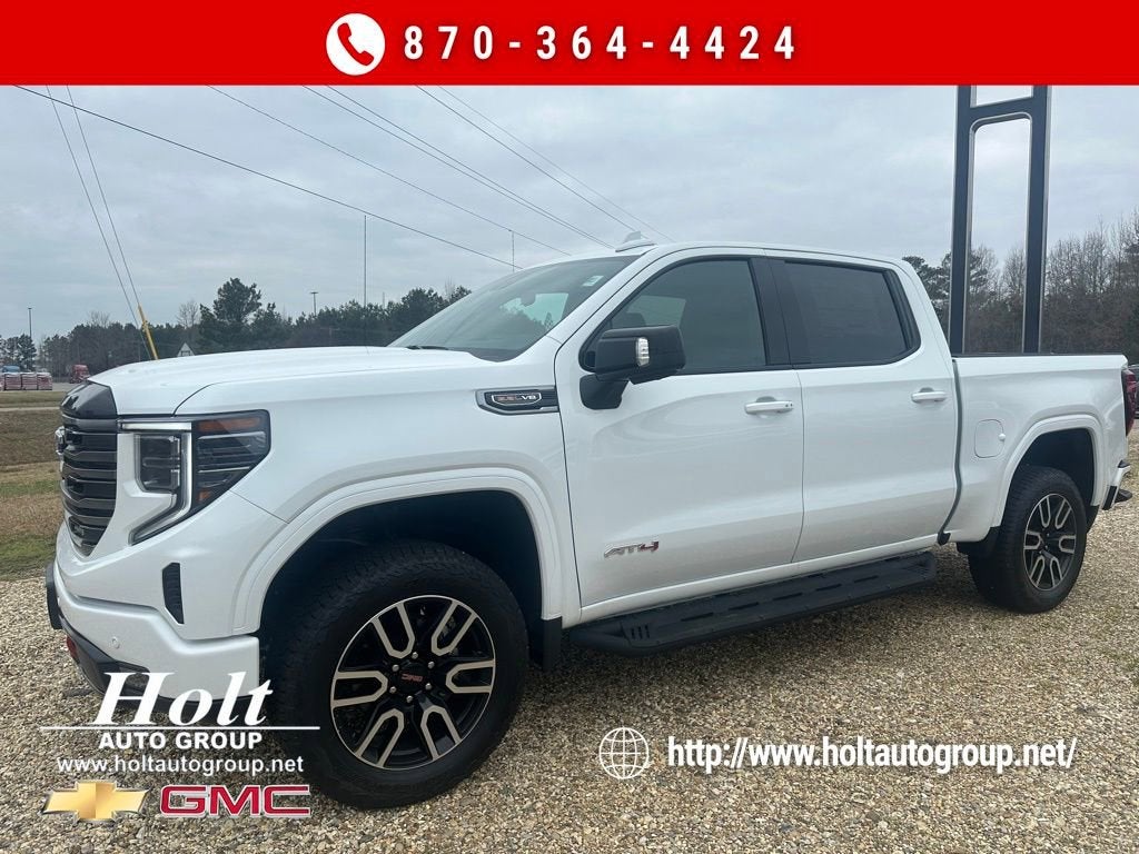 2026 GMC Sierra 1500 AT4 in Summit White — front three-quarter view