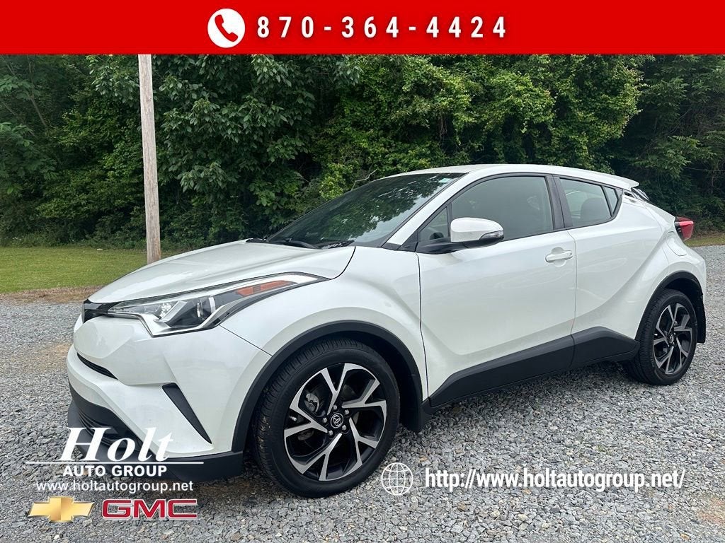 2018 Toyota C-HR XLE in White — front three-quarter view